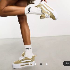 Vans Knu Stacked Platform trainers in beige